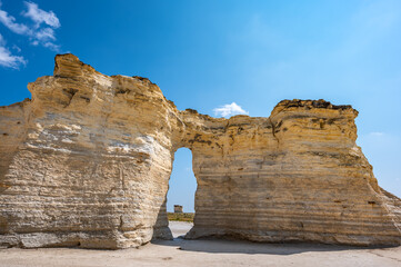 Monument Rocks in Grove County, Kansas. The chalk rock formation is a listed National Natural...