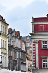 Low angle view of historical buildings in Poznan