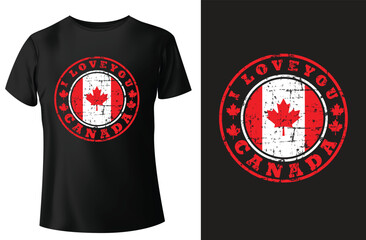 I love you Canada  typography t-shirt design and vector-template