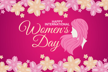 International Women's Day greeting template for background, banner, poster, cover design, social media feed