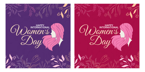 International Women's Day greeting template for background, banner, poster, cover design, social media feed