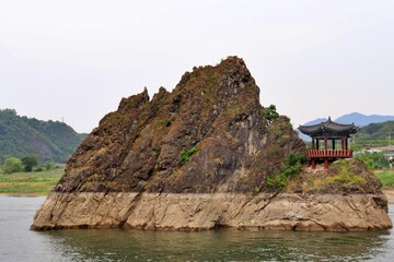 ancient building on a rock island 
