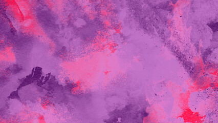 Watercolor background with painted purple and pink color, abstract beautiful painting