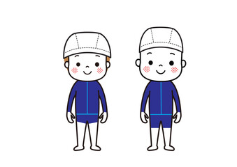 ジェンダーレス水着　男女共通のスクール水着　長袖