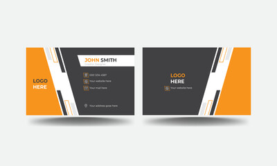 Professional modern creative business card template with Yellow black and white color background