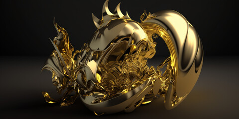 abstract gold background rendered in houdini