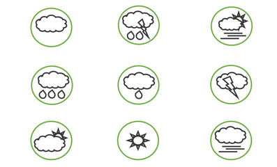 weather icon forecast vector on isolated background
