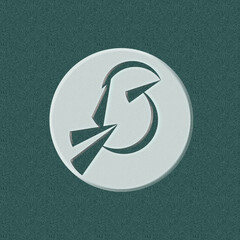 Cut out  bird icon design on the circle