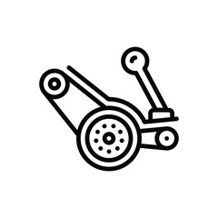 Black line icon for transmission