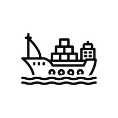 Fototapeta premium Black line icon for vessels
