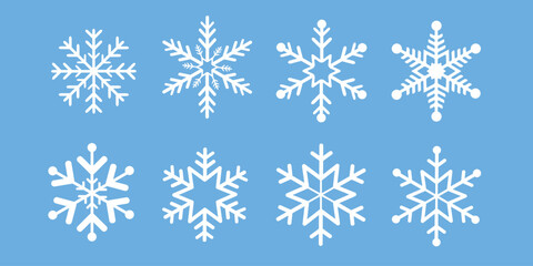 Fototapeta na wymiar Snowflake winter icons set. Snowflake vector icon. Winter illustration symbol.