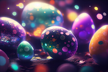 Easter colorful eggs background