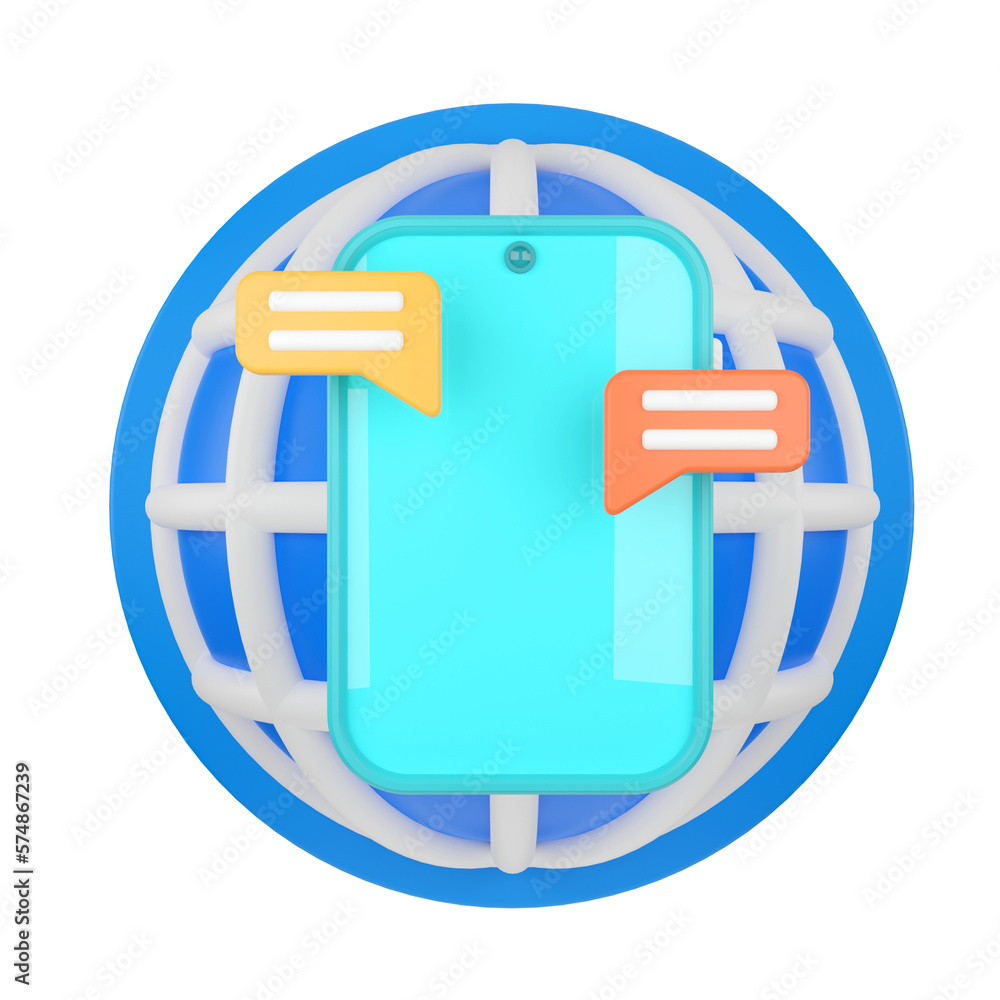 Poster chat. communication concept 3d rendering.