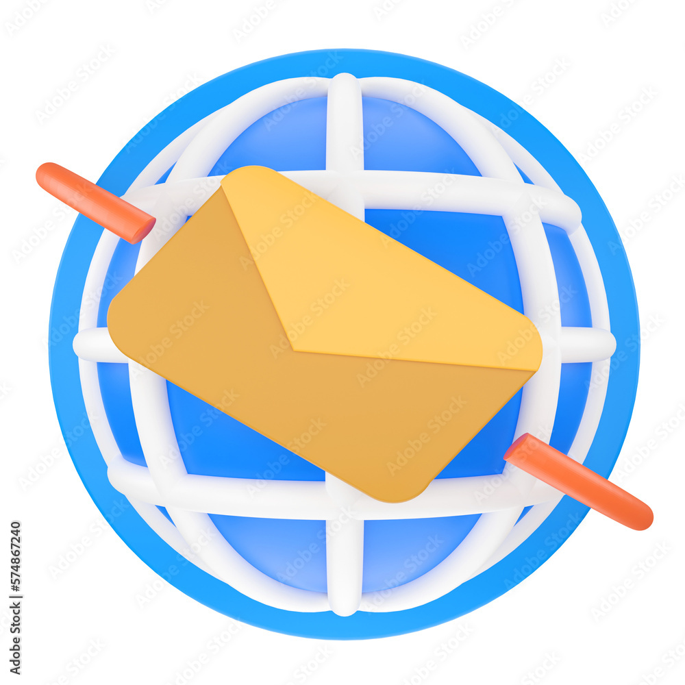 Poster email. communication concept 3d rendering.