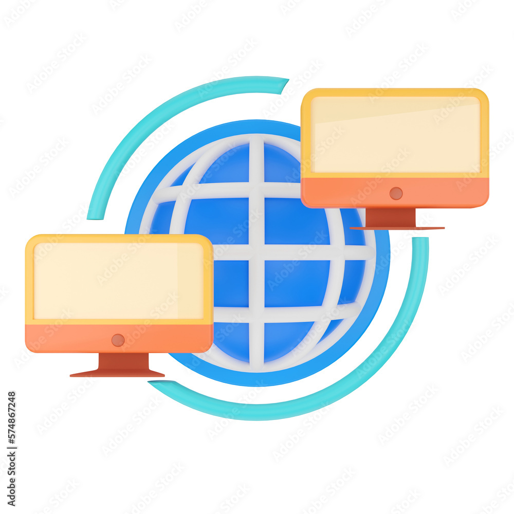 Poster networking. communication concept 3d rendering.