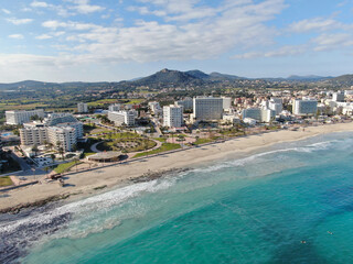Photo of Cala Millor beach in the island of Majorca.  Summer, beach, holiday, resort and vacation scene.  © Antonio  Lopez