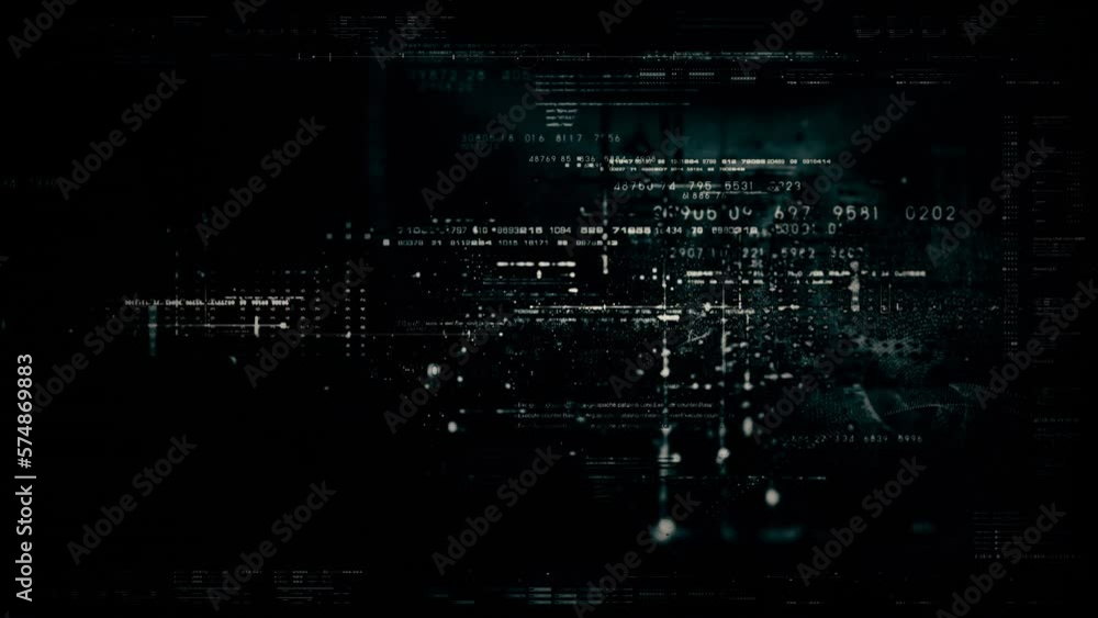 Fototapete Advanced data matrix telemetry, meta, metaverse, and encrypt source code database numbers simulation in cyber space environment for head up display background