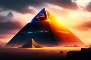 pyramid, vector, illustration, icon, tent, triangle, sign, egypt, sky, symbol, travel, design,...