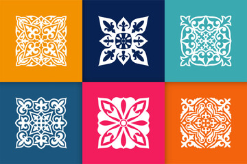 Mandalas. Vintage decorative elements. Six ethnic mandala patterns set Oriental pattern, vector illustration. Islam, Arabic, Indian, Turkish, Pakistan, Chinese, ottoman motif ethnic Mandala ornament