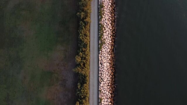 drone on the Albarella island embankment