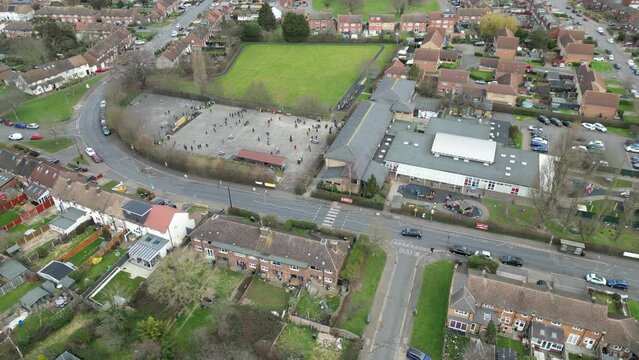 Thomas Willingale School and Nursery Debden Essex UK Drone, Aerial, view from air, birds eye view,