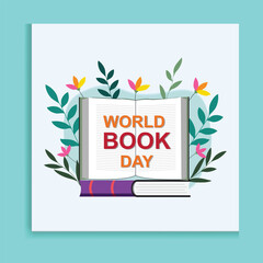 Book festival concept - a group of tiny people reading a huge book. Vector illustration, poster, and banner