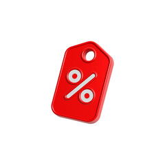 Percent tags discount coupon 3d