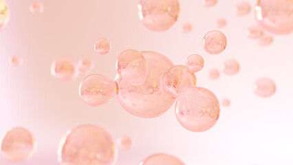 A moisturizing serum is created when bubbles combine. A macro shot's ingredients come together to form a serum. Metaball, a 3D rendering. Illustrations for Metaball feature morphing liquid blobs.