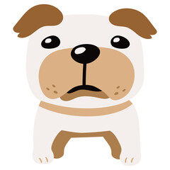 Cartoon cute bulldog for design.