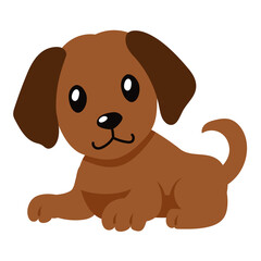 Fototapeta na wymiar Cartoon cute brown dog for design.