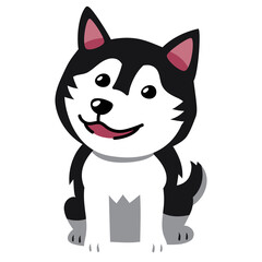 Cartoon siberian husky dog for design.