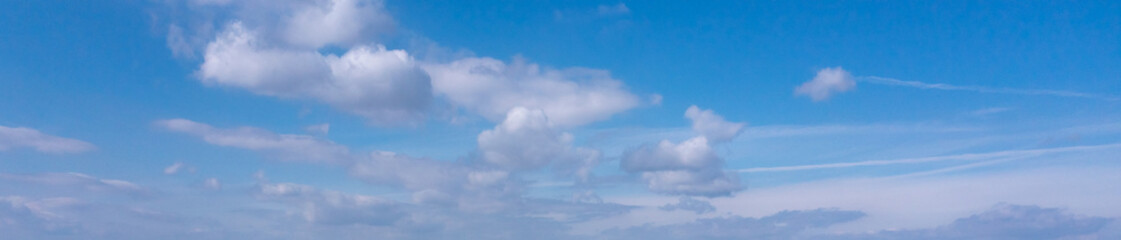 Naklejka na ściany i meble Helicopter shot blue sky panorama cloud