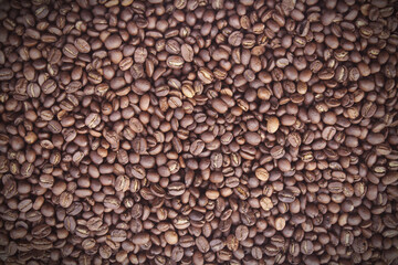 Roasted coffee beans can be used as a background.