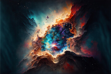 Obraz na płótnie Canvas Space Background, Cosmos, Universe, made with generative AI