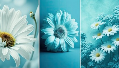 Beautiful Designer Seasonal Background with Baby blue Color Hue Spring Modern Wallpaper Template with Vibrant Hues and Stunning Scenery for Presentation, Ad, and All Applications (generative AI)
