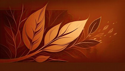 Beautiful Designer Seasonal Background with Cinnamon brown Color Hue Autumn Modern Wallpaper Template with Vibrant Hues and Stunning Scenery for Presentation, Ad, and All Applications (generative AI)