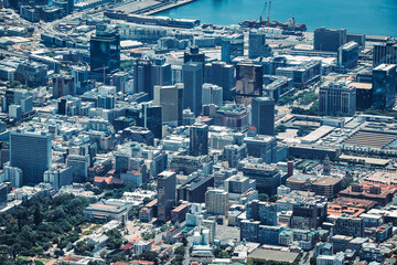 Obraz premium Aerial view of Cape Town downtown in South Africa