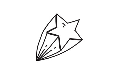 STAR Doodle art illustration with black and white style.