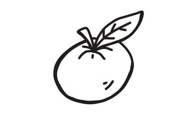 ORANGE Doodle art illustration with black and white style.