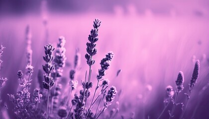 Beautiful Designer Seasonal Background with Lavender Color Hue Summer Modern Wallpaper Template with Vibrant Hues and Stunning Scenery for Presentation, Ad, and All Applications (generative AI)