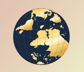 Planet Earth Vector, Globe Isolated