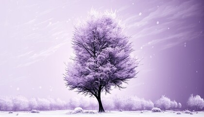 Beautiful Designer Seasonal Background with Lavender Color Hue Winter Modern Wallpaper Template with Vibrant Hues and Stunning Scenery for Presentation, Ad, and All Applications (generative AI)