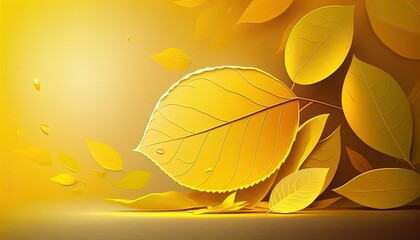 Beautiful Designer Seasonal Background with Lemon yellow Color Hue Autumn Modern Wallpaper Template with Vibrant Hues and Stunning Scenery for Presentation, Ad, and All Applications (generative AI)