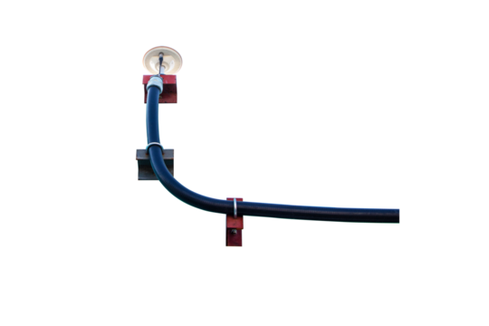 GPS base station antenna cell Phone. GNSS RTK Antenna for Cors Station Precision Controller. Wireless Communication Antenna Transmitter. Installed on roof of tall building isolated on cutout PNG.