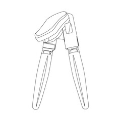 Can opener tool outline icon, vector illustration in trendy flat cartoon design style. Editable graphic resources for many purposes.