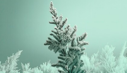 Beautiful Designer Seasonal Background with Mint green Color Hue Winter Modern Wallpaper Template with Vibrant Hues and Stunning Scenery for Presentation, Ad, and All Applications (generative AI)