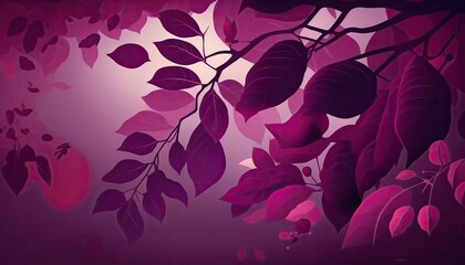 Beautiful Designer Seasonal Background with Plum purple Color Hue Autumn Modern Wallpaper Template with Vibrant Hues and Stunning Scenery for Presentation, Ad, and All Applications (generative AI)