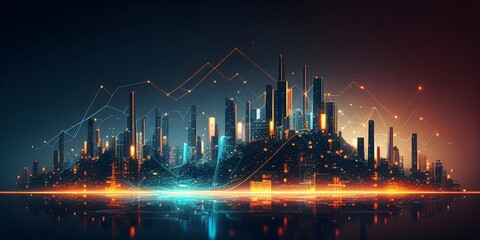 Fototapeta na wymiar Smart city and big data connection technology concept,Created using generative AI tools