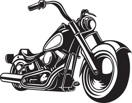 Chopper Motorcycle Logo Monochrome Design Style
