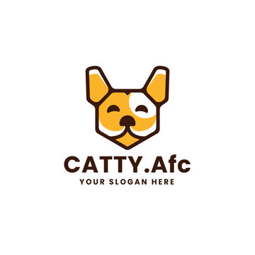 Modern Style Cat Head Illustration Logo